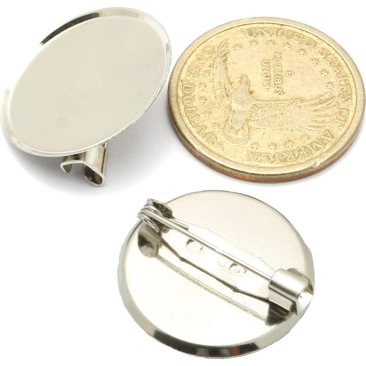 50 Broches Clasp Pin RuiLing 2.5cm Plata para DIY Joyería