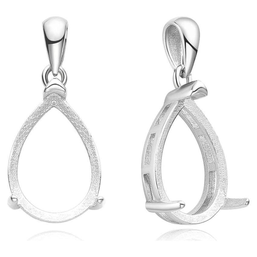 Bisel de Plata Esterlina 925 Adabele 8mm x 6mm Hipoalergénico