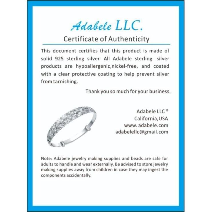 Bisel de Plata Esterlina 925 Adabele 8mm x 6mm Hipoalergénico