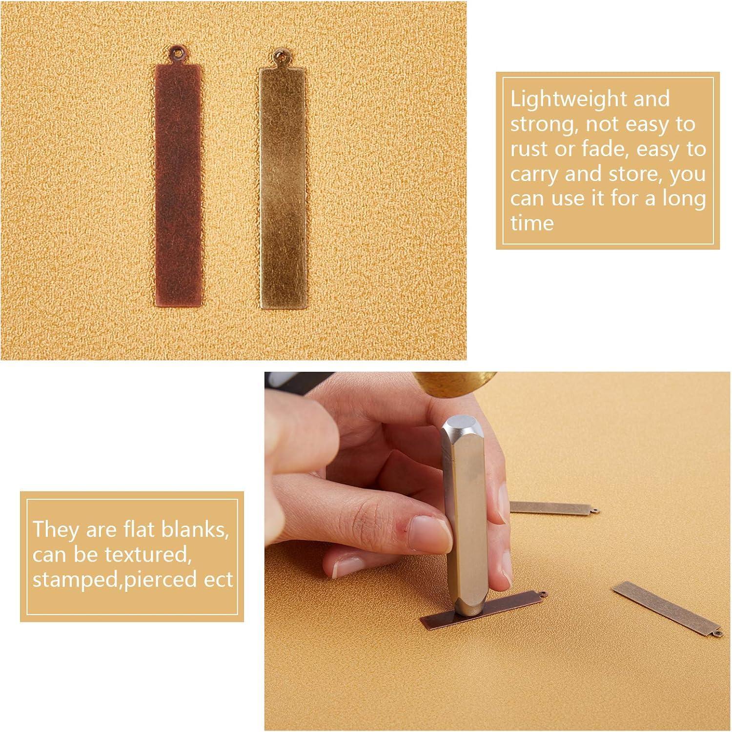 Plantillas de Grabado de Latón PH PandaHall 40pcs 4x0.5cm