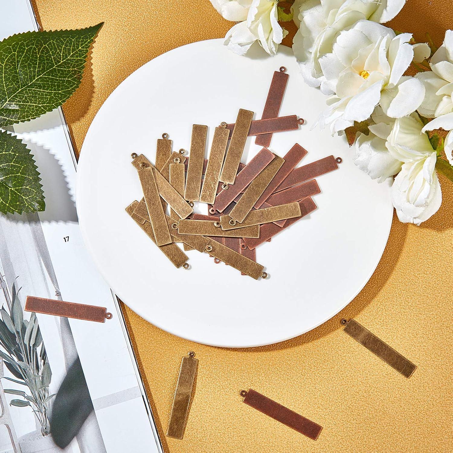 Plantillas de Grabado de Latón PH PandaHall 40pcs 4x0.5cm