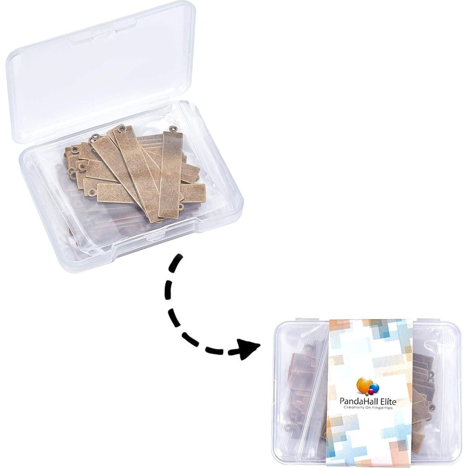 Plantillas de Grabado de Latón PH PandaHall 40pcs 4x0.5cm