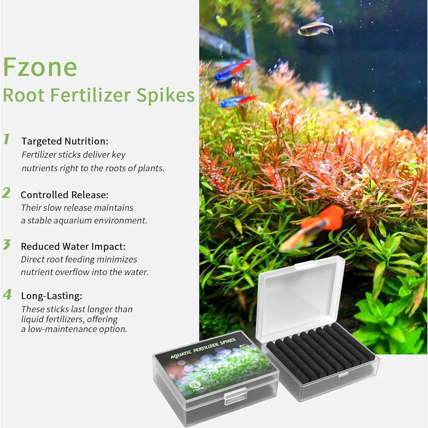 FZONE Fertilizante Acuático para Plantas - 25 Picos NPK