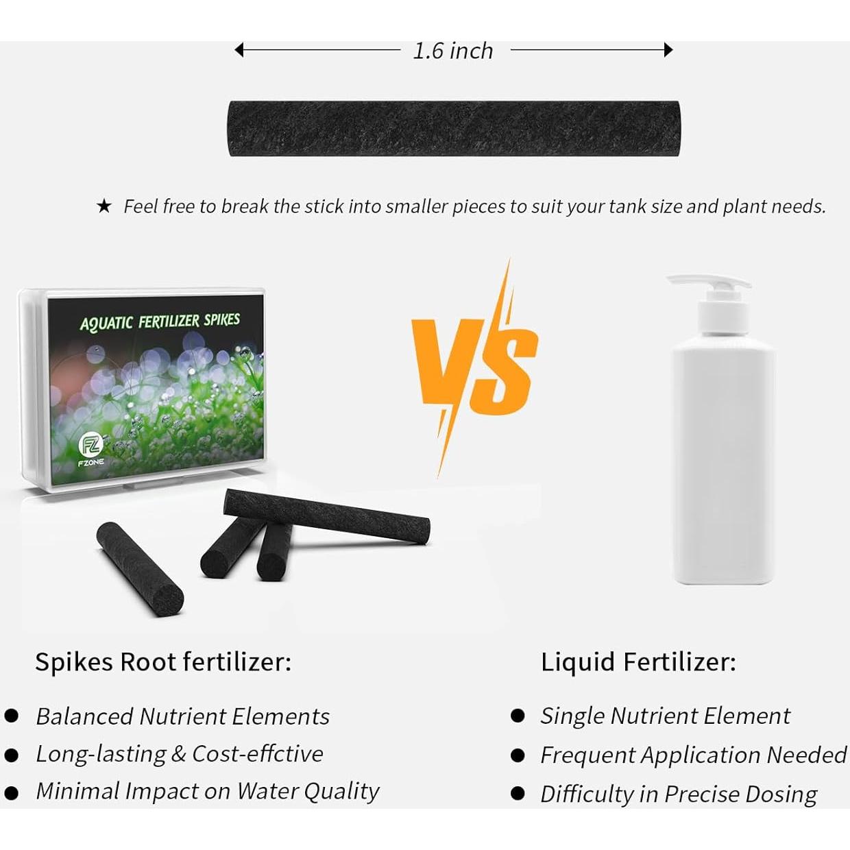 FZONE Fertilizante Acuático para Plantas - 25 Picos NPK