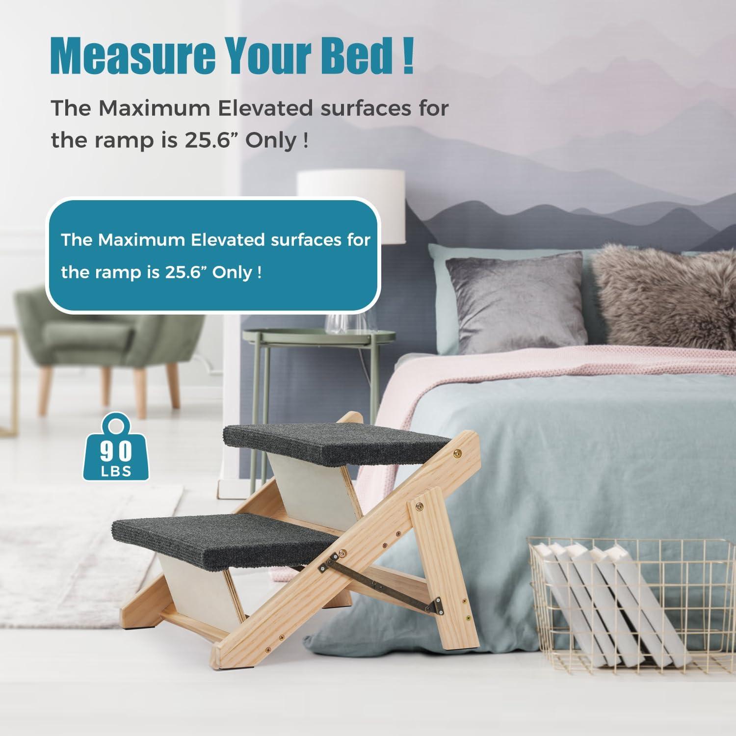 Escalera y Rampa Plegable MEWANG para Mascotas 3 en 1 - Soporta 100 kg