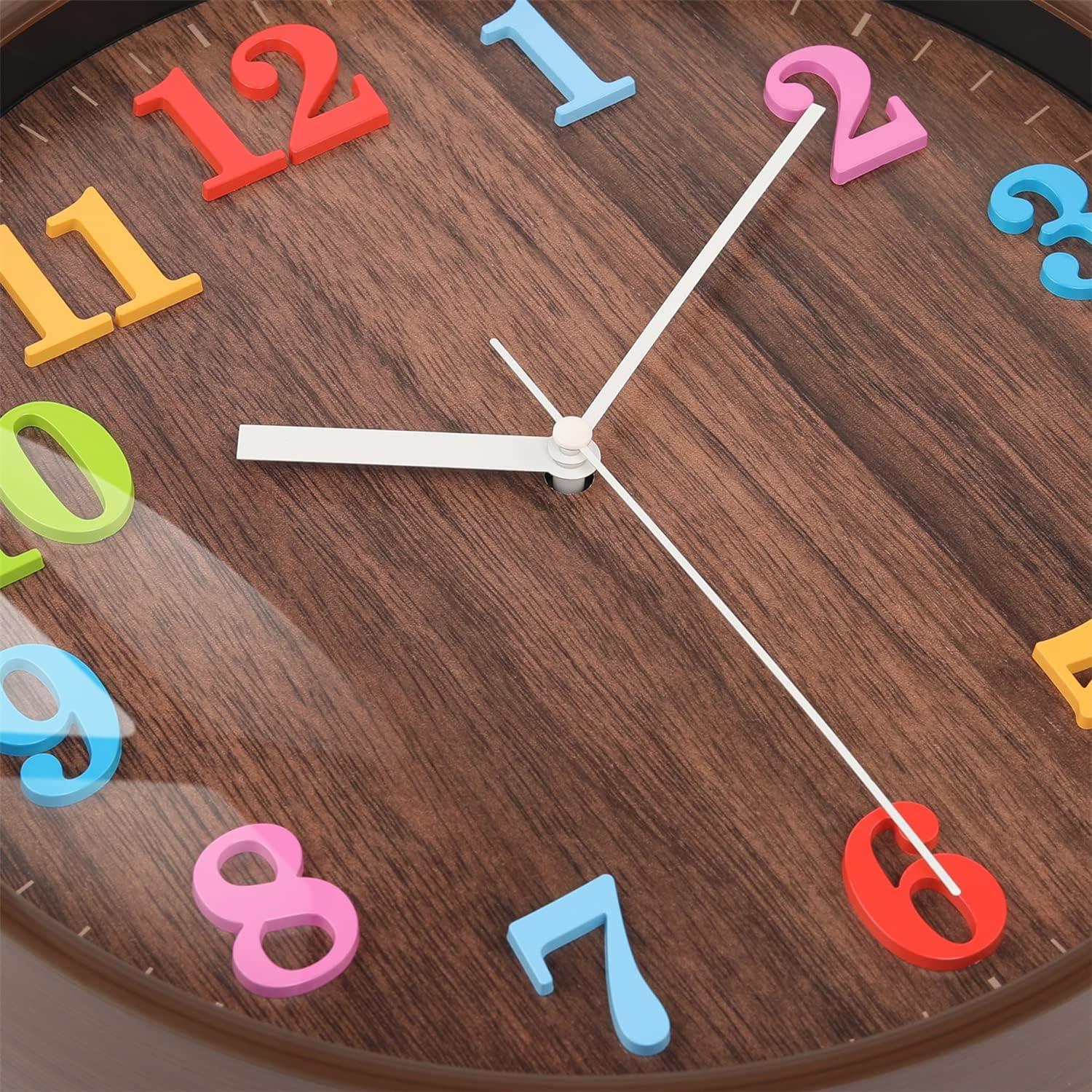 Reloj de Pared Silencioso Topkey 30cm Redondo para Niños