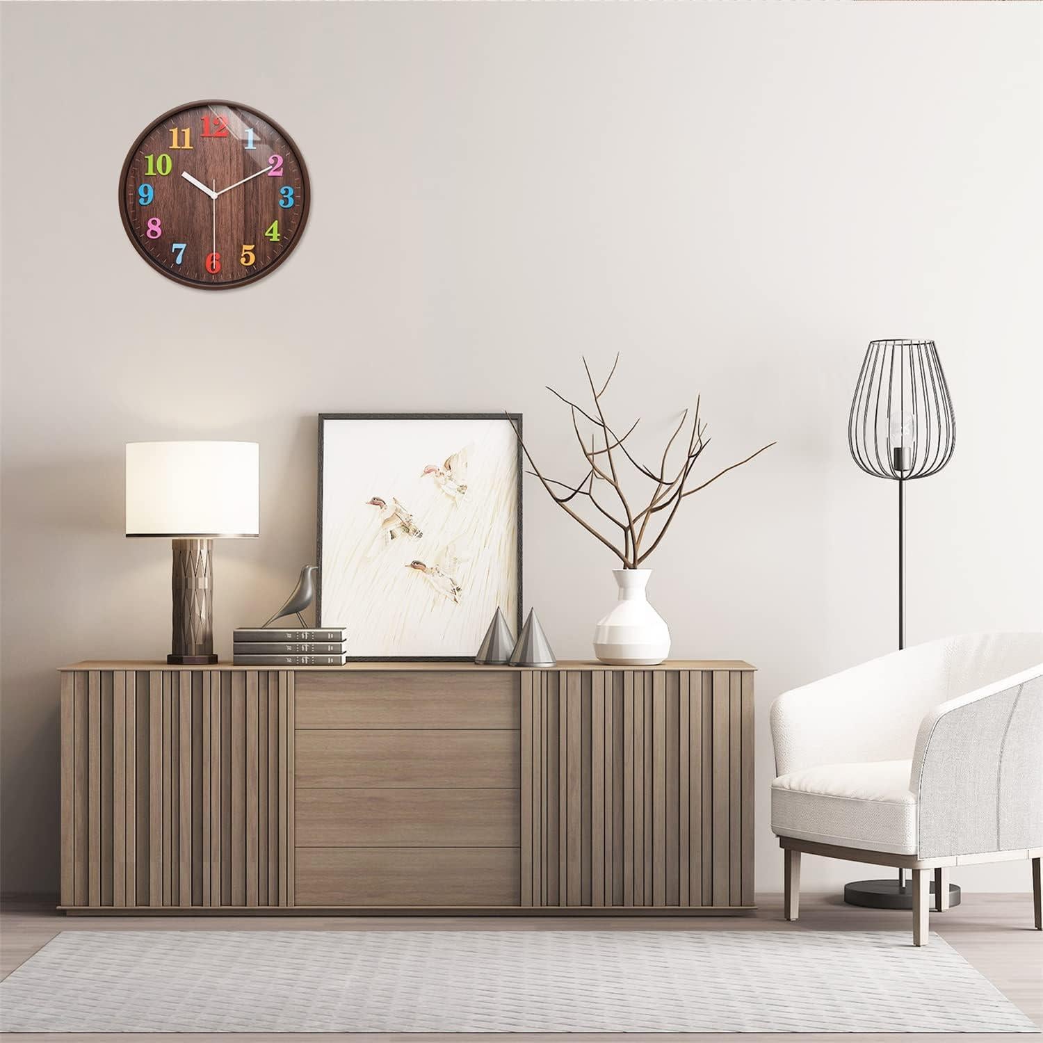 Reloj de Pared Silencioso Topkey 30cm Redondo para Niños