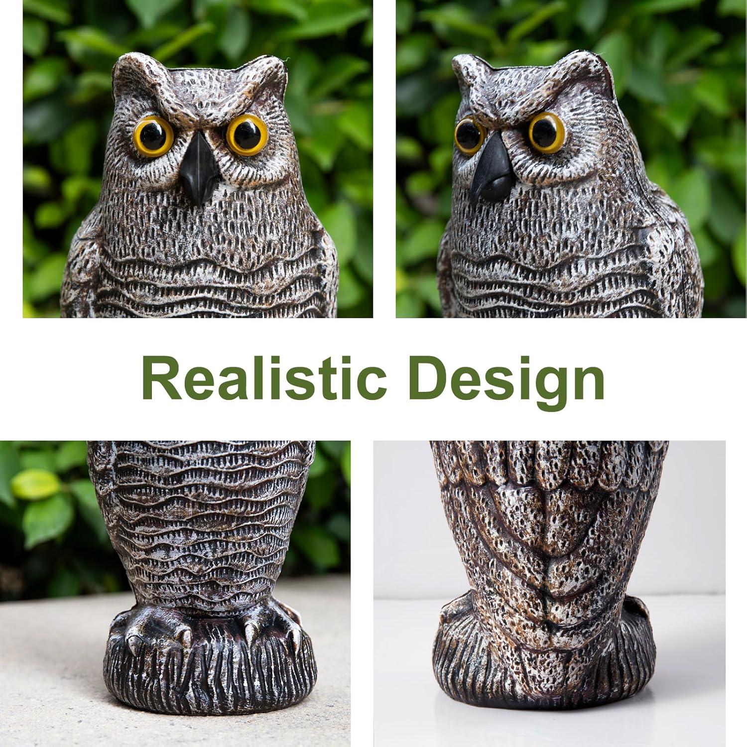 Espantapájaros Búho OFFO para Jardín 21 cm Marrón