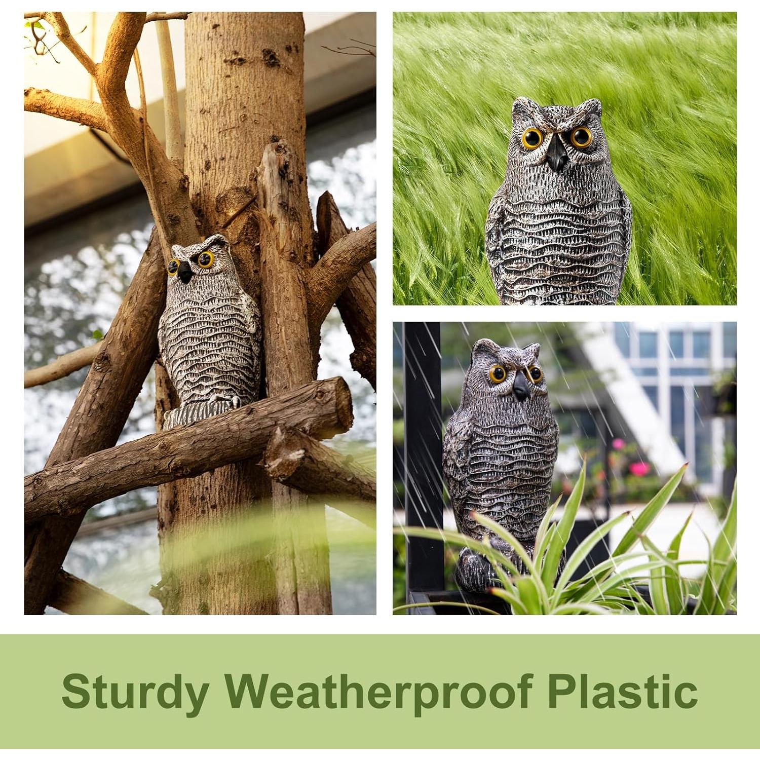 Espantapájaros Búho OFFO para Jardín 21 cm Marrón