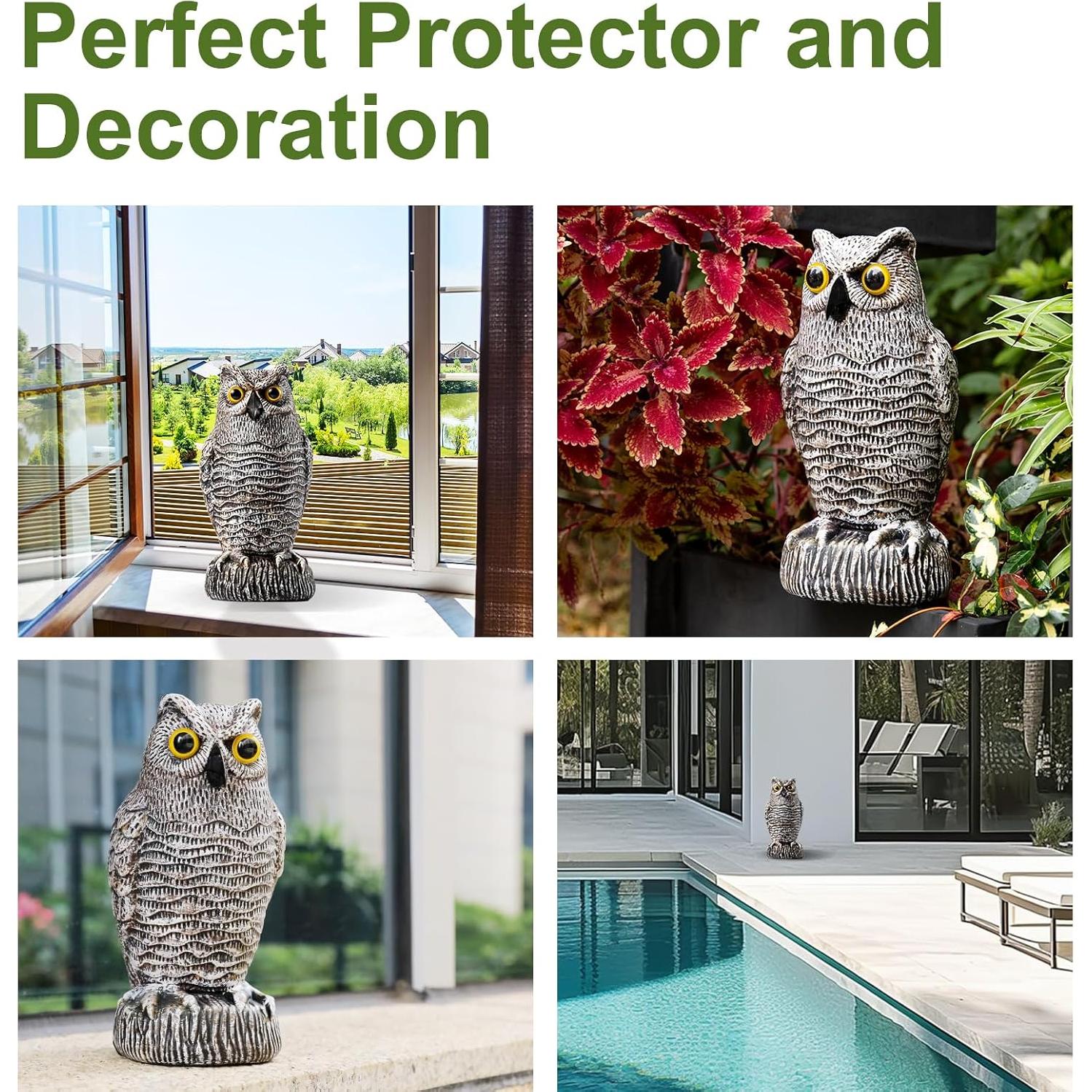 Espantapájaros Búho OFFO para Jardín 21 cm Marrón