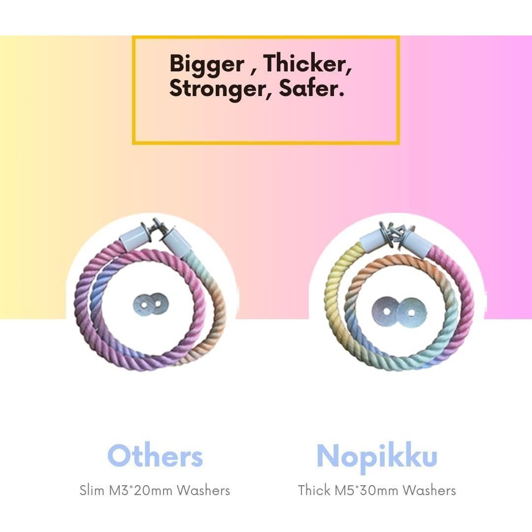 Juego de Perchas de Rope Nopikku 3pcs para Aves (2 Largas + 1 Corta)