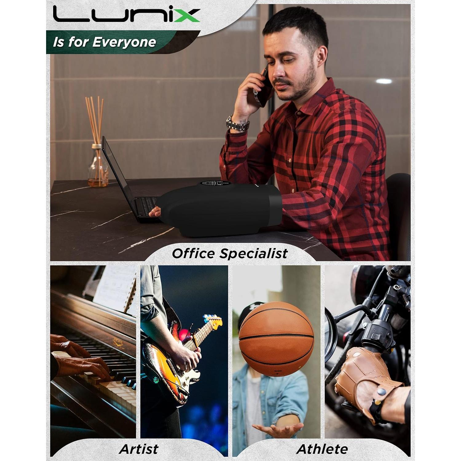 Masajeador de Mano Eléctrico Lunix LX3 con Calor y Compresión