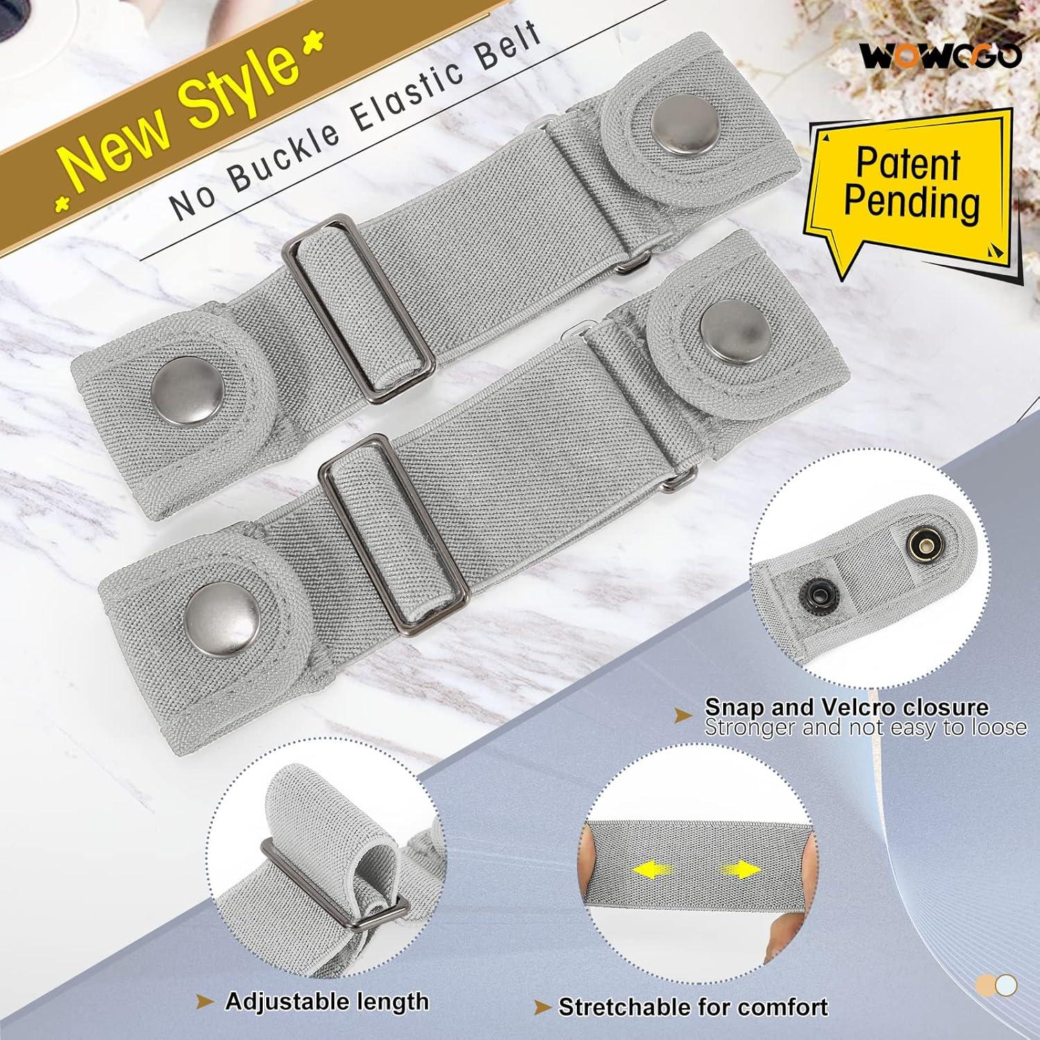 Cinturón Sin Hebilla WOWOGO Ajustable Elástico 2 Piezas