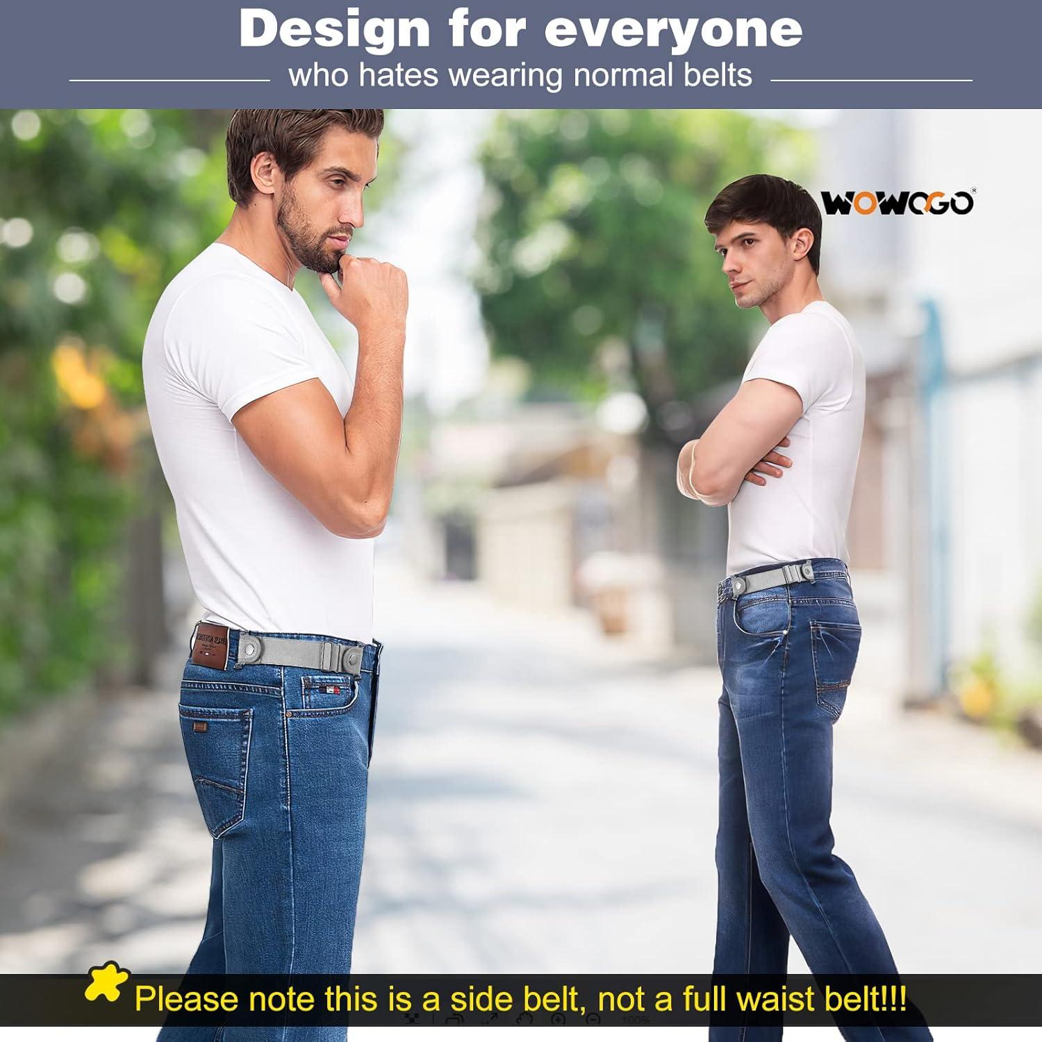 Cinturón Sin Hebilla WOWOGO Ajustable Elástico 2 Piezas