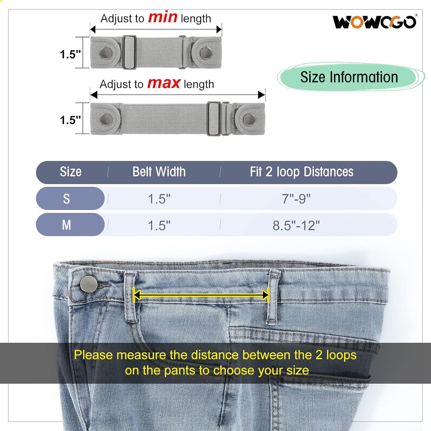 Cinturón Sin Hebilla WOWOGO Ajustable Elástico 2 Piezas