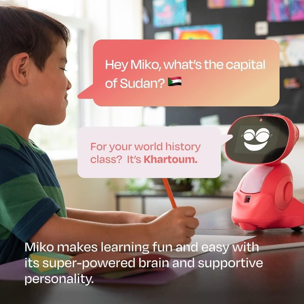 Miko 3 AI Robot for Kids – Smart Educational & STEAM Learning Robot with Interactive Apps, Games, Stories & Activities for Girls & Boys Ages 5–10 | Red
