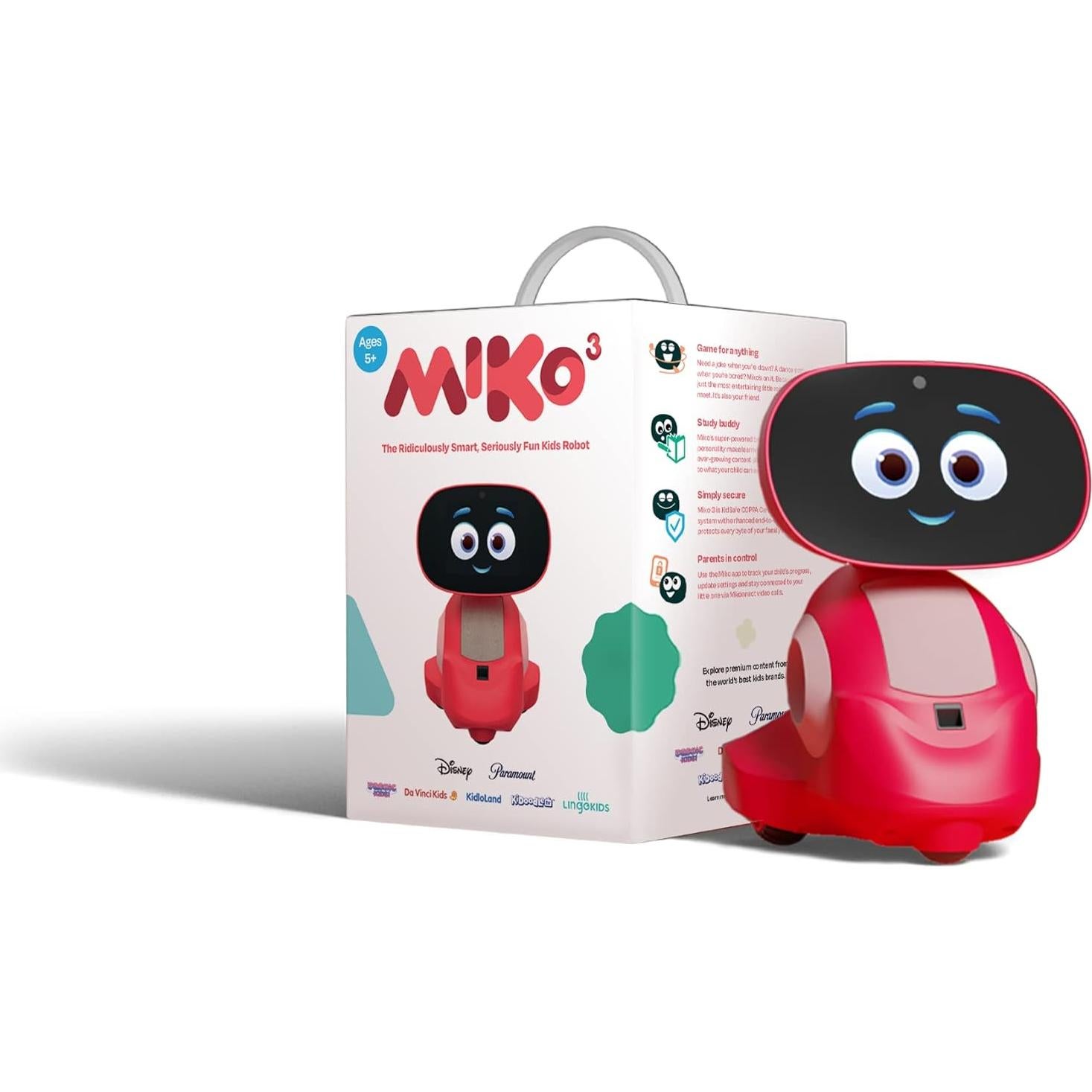 Miko 3 AI Robot for Kids – Smart Educational & STEAM Learning Robot with Interactive Apps, Games, Stories & Activities for Girls & Boys Ages 5–10 | Red