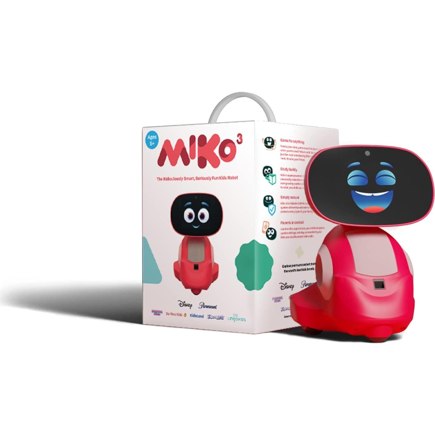 Miko 3 AI Robot for Kids – Smart Educational & STEAM Learning Robot with Interactive Apps, Games, Stories & Activities for Girls & Boys Ages 5–10 | Red