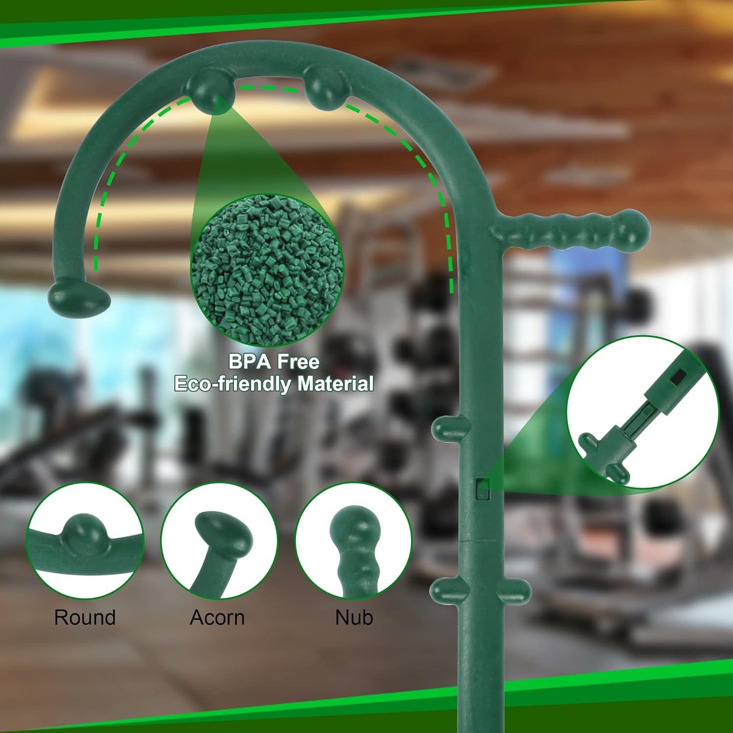 Caño de Masaje Taizhou Verde 66x40cm 10 Nudos Alivio Dolor