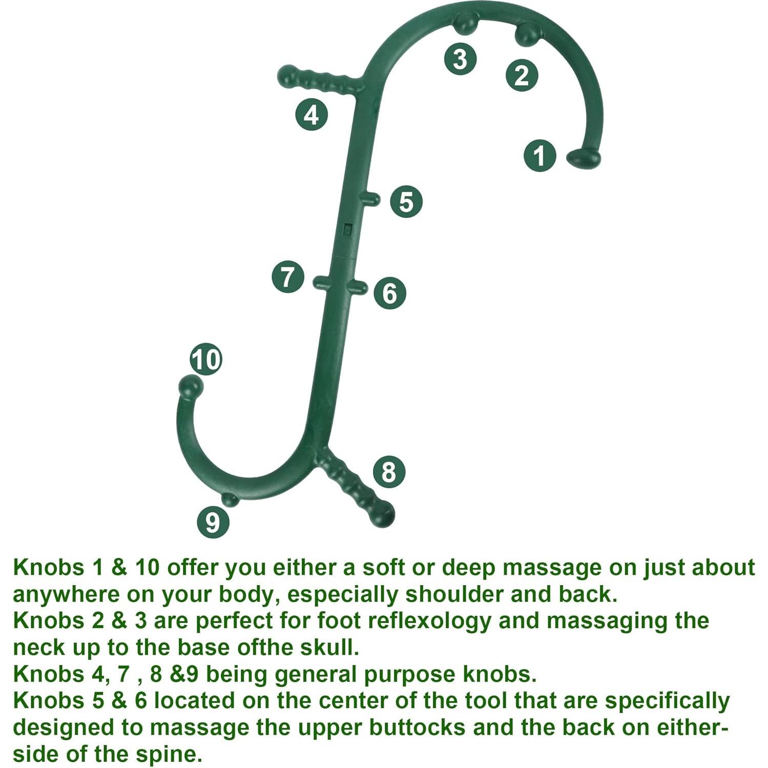 Caño de Masaje Taizhou Verde 66x40cm 10 Nudos Alivio Dolor