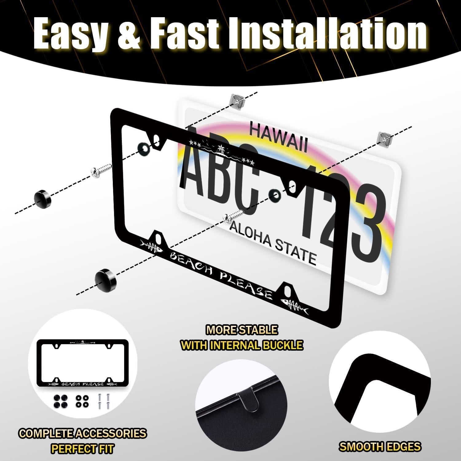 Marco de Placa de Licencia MUAWUOIK Acero Inoxidable 31.2x16cm