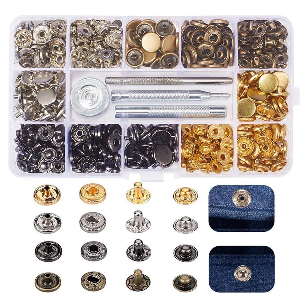 Kit de Broches a Presión Arokimi 100 Piezas 4 Colores