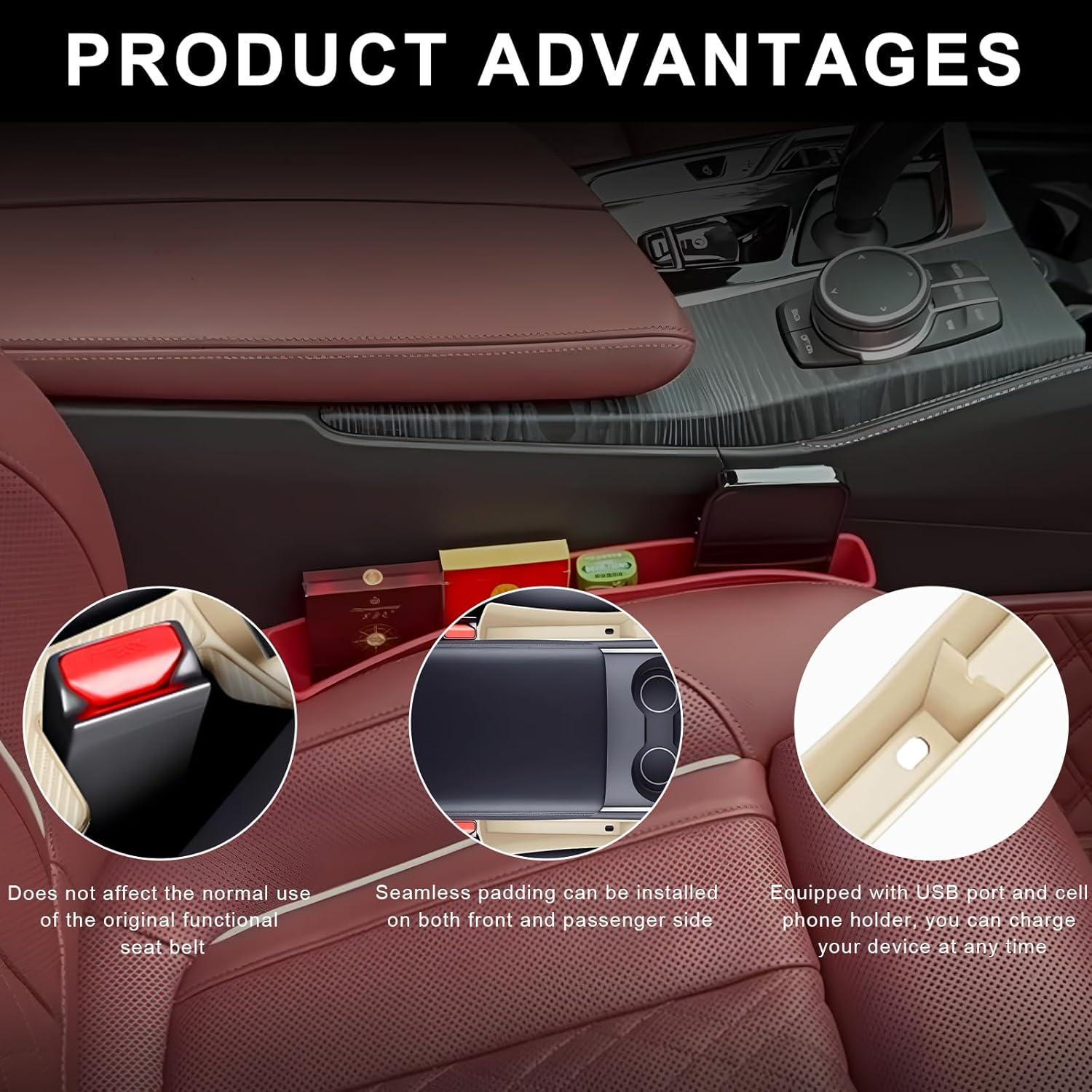 Organizador de Relleno de Espacio entre Asientos FSTURIOS Beige