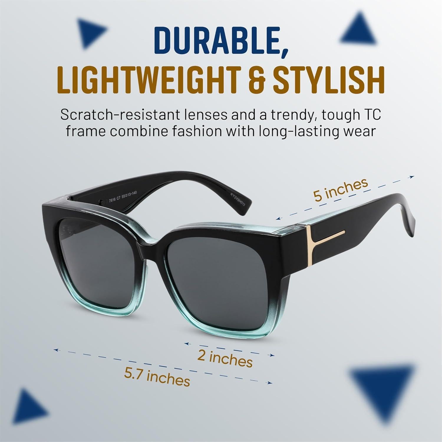 Gafas de sol polarizadas Yogo Vision para usar sobre gafas ópticas