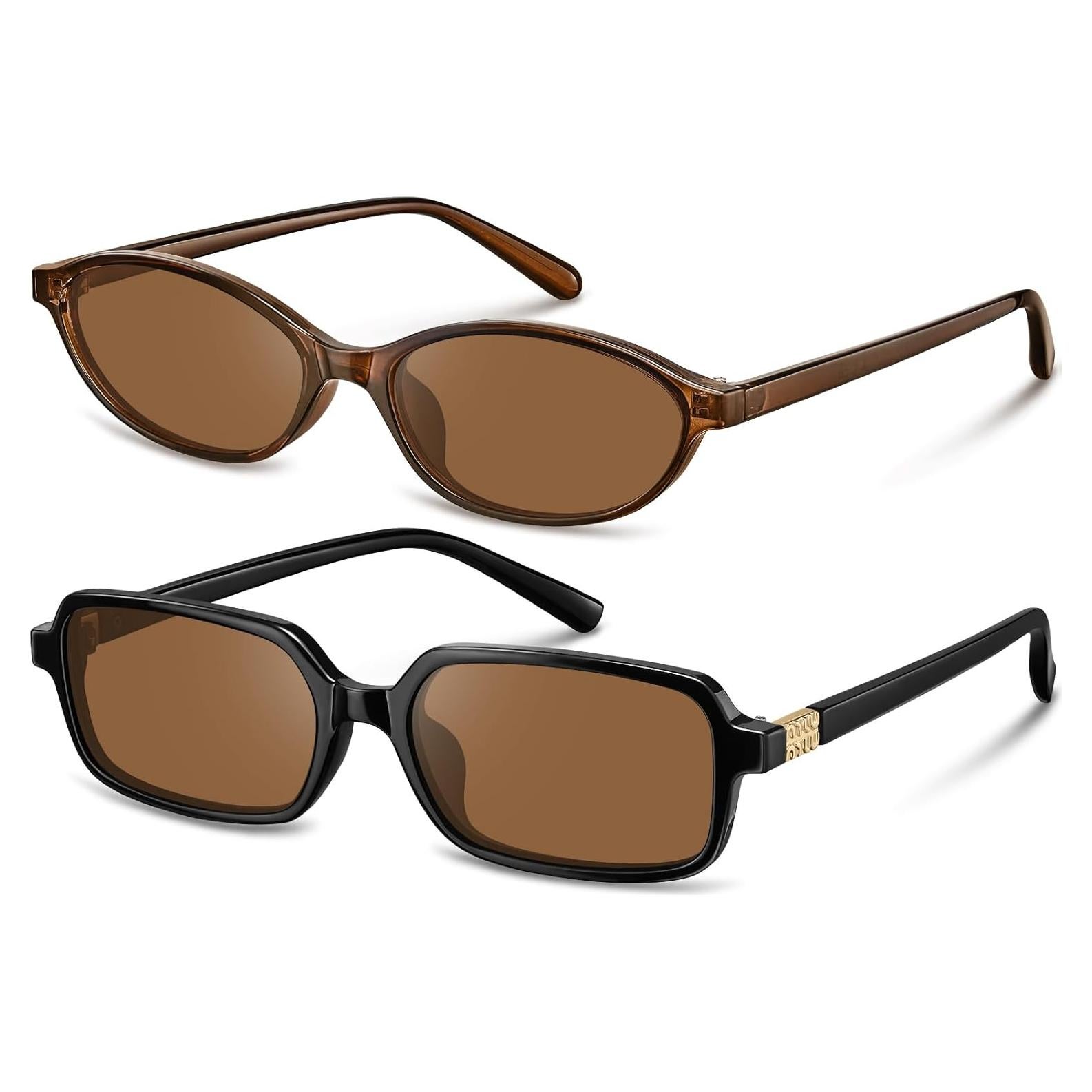 Gafas de sol retro STGATN para mujeres UV400 ovaladas y rectangulares