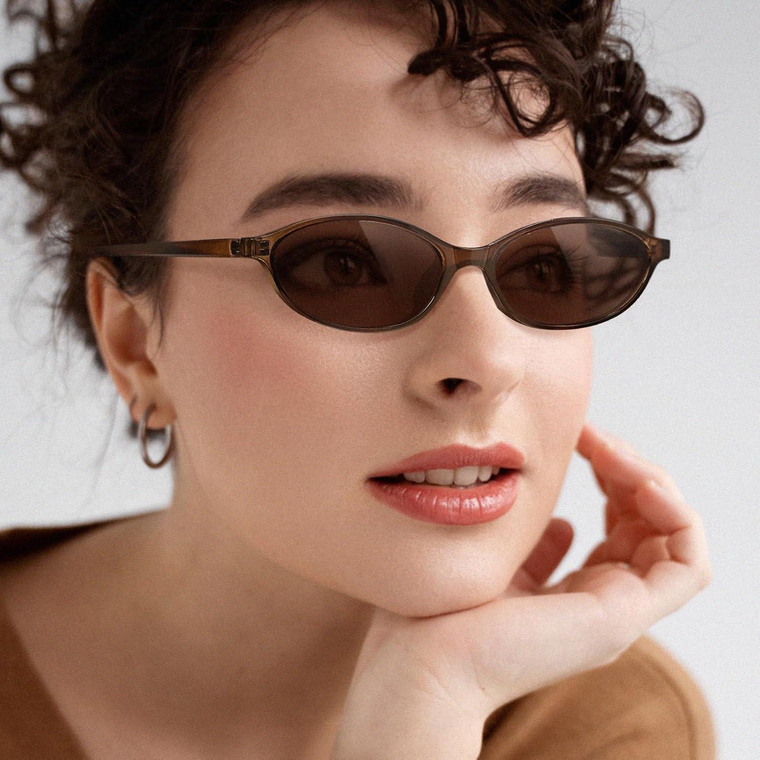 Gafas de sol retro STGATN para mujeres UV400 ovaladas y rectangulares