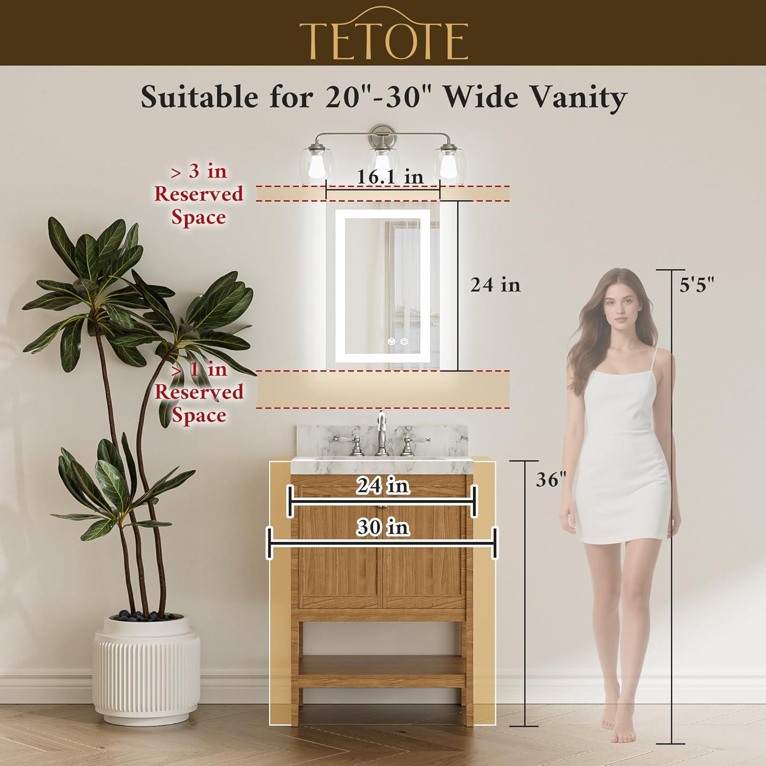 Espejo LED TETOTE 60x40 cm Iluminado Frontal y Trasero