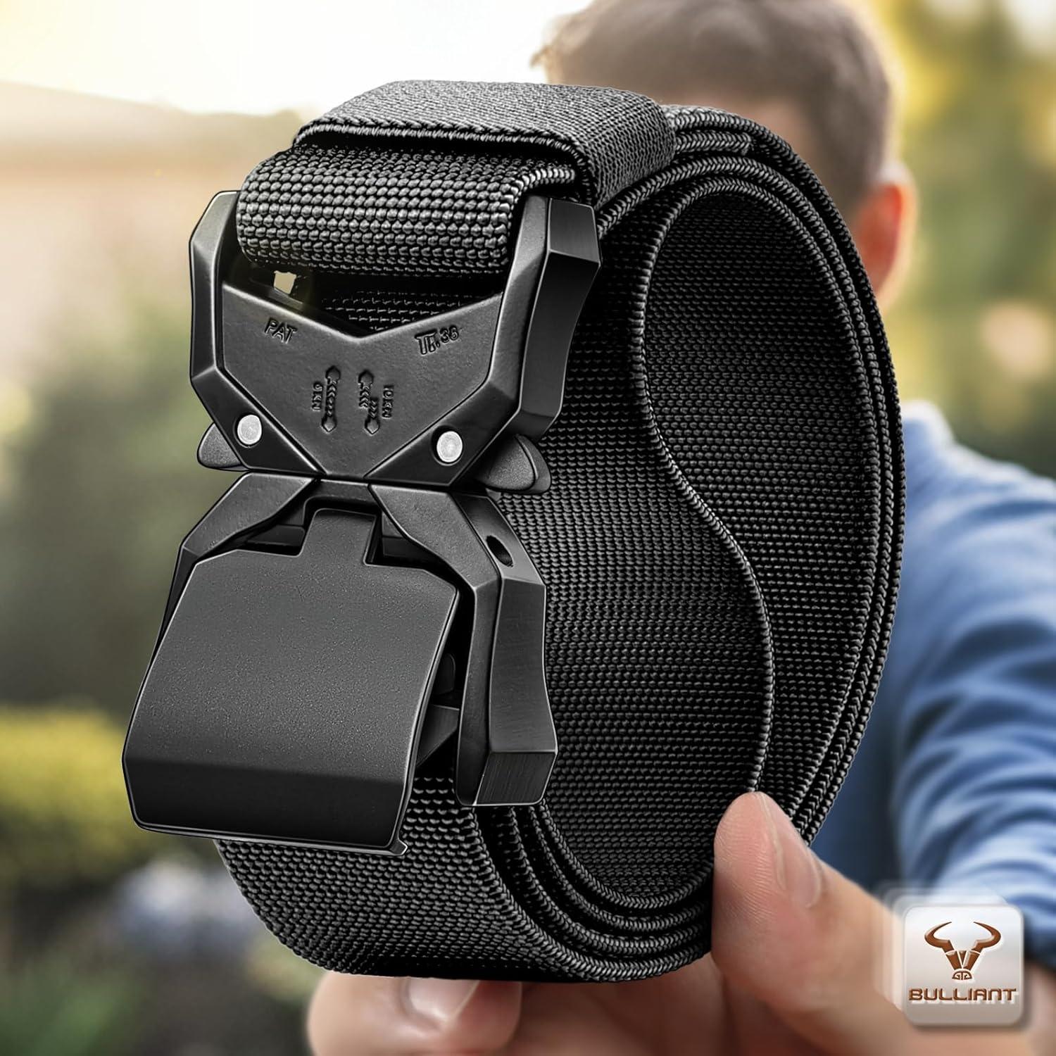 Cinturón Táctico Bulliant Elástico Nylon Militar 3,81 cm