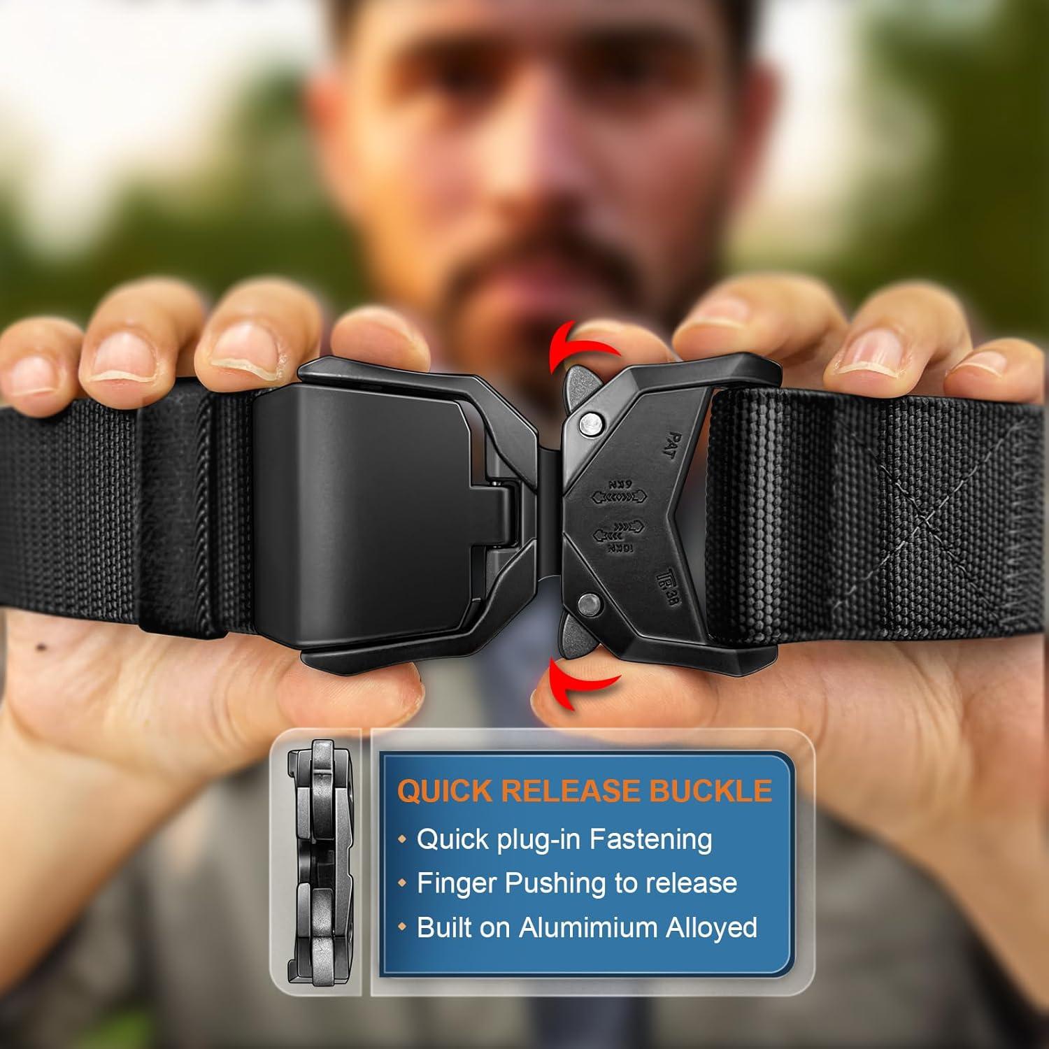 Cinturón Táctico Bulliant Elástico Nylon Militar 3,81 cm