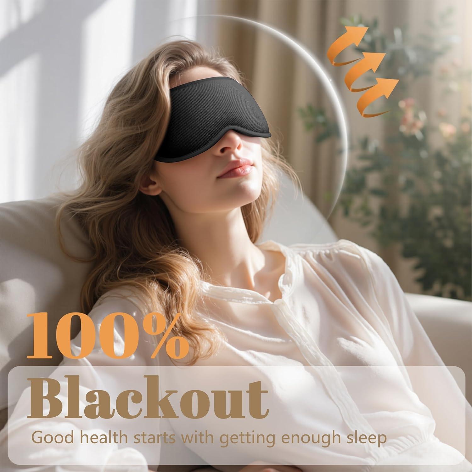 Máscara para dormir Vynix 100% blackout ajustable - Negro