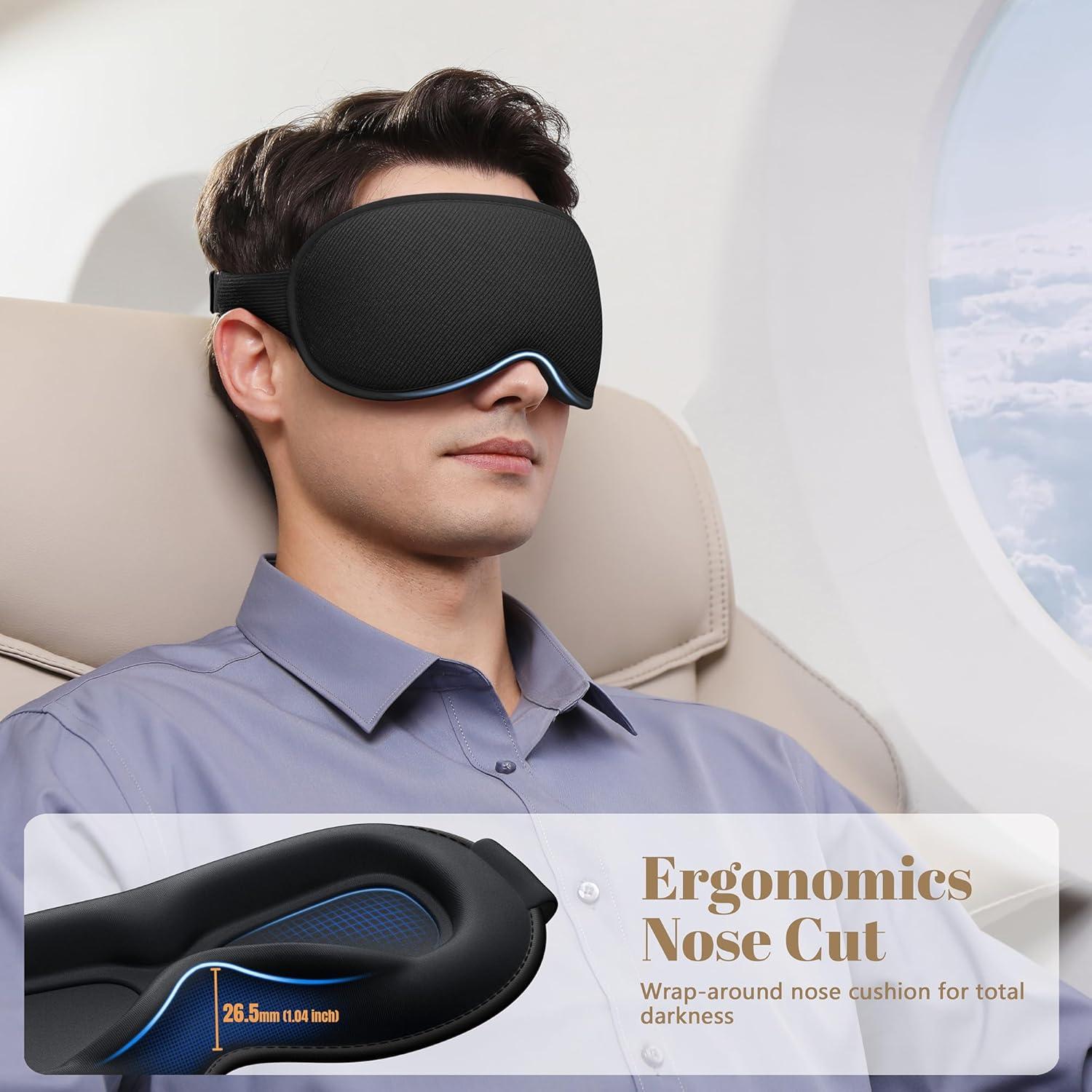 Máscara para dormir Vynix 100% blackout ajustable - Negro