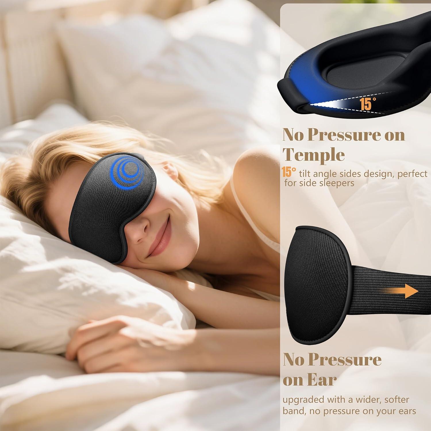 Máscara para dormir Vynix 100% blackout ajustable - Negro