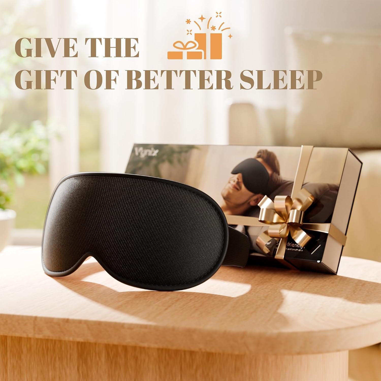 Máscara para dormir Vynix 100% blackout ajustable - Negro