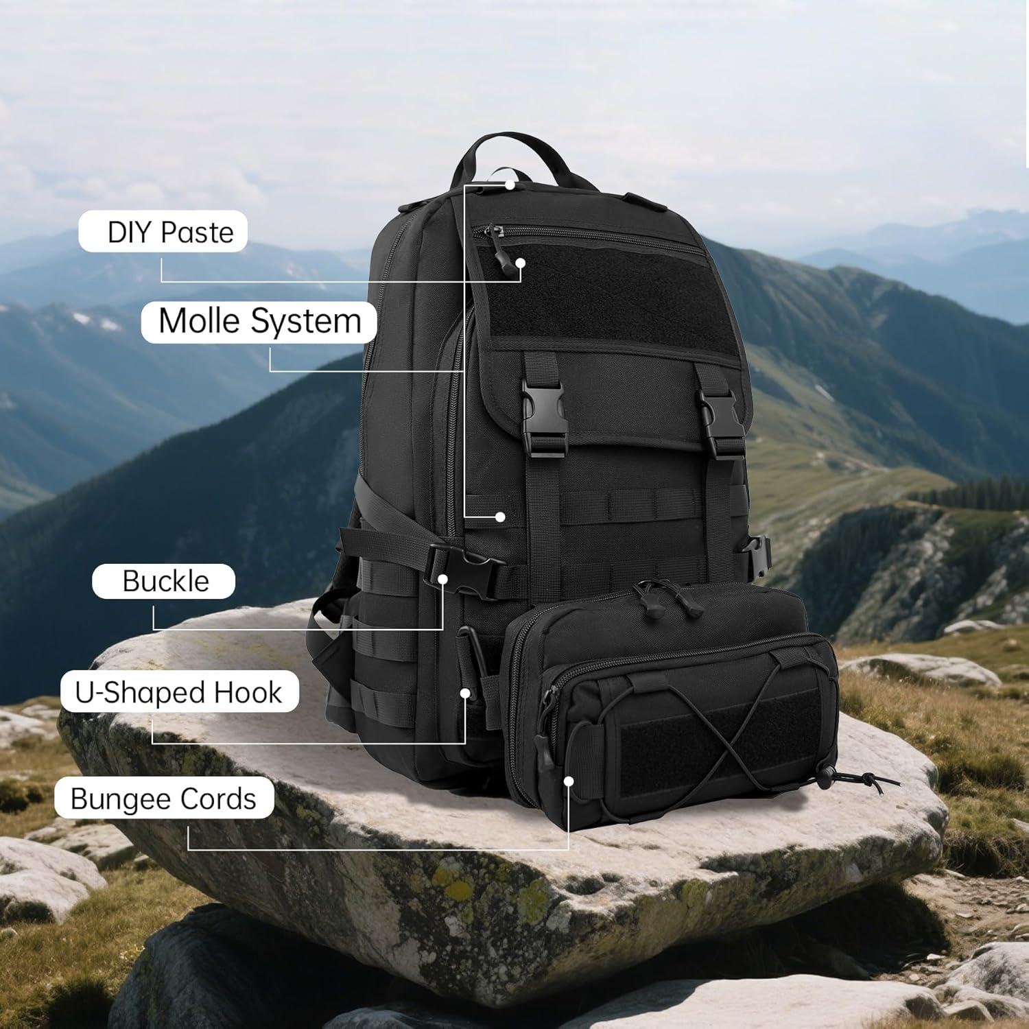 Mochila Táctica Militar JUMAHE 35L Impermeable Negra