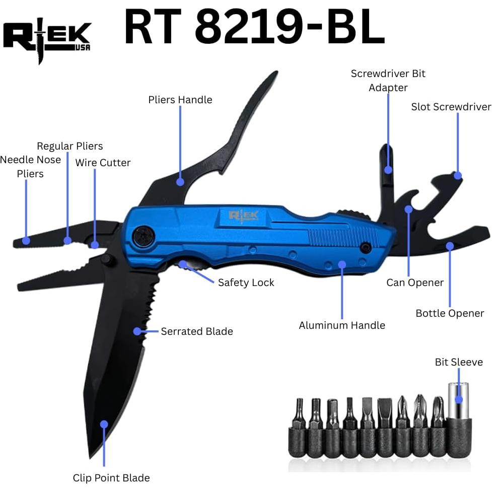 Cuchillo Plegable Rtek 8219 Multi Herramienta 4.5" Acero Inoxidable