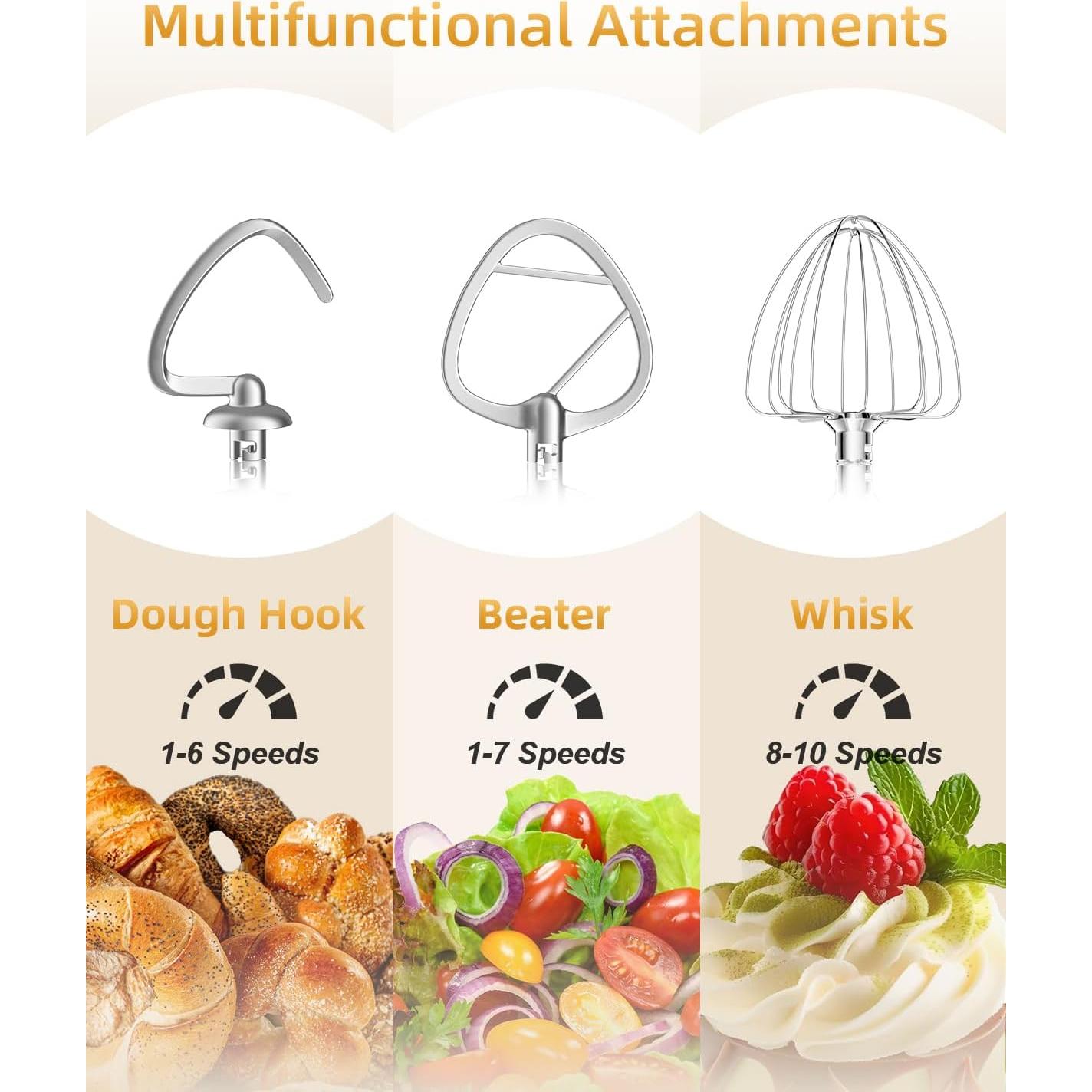 Mezclador de Pie Facelle SM-1542 6QT Acero Inoxidable 10 Velocidades