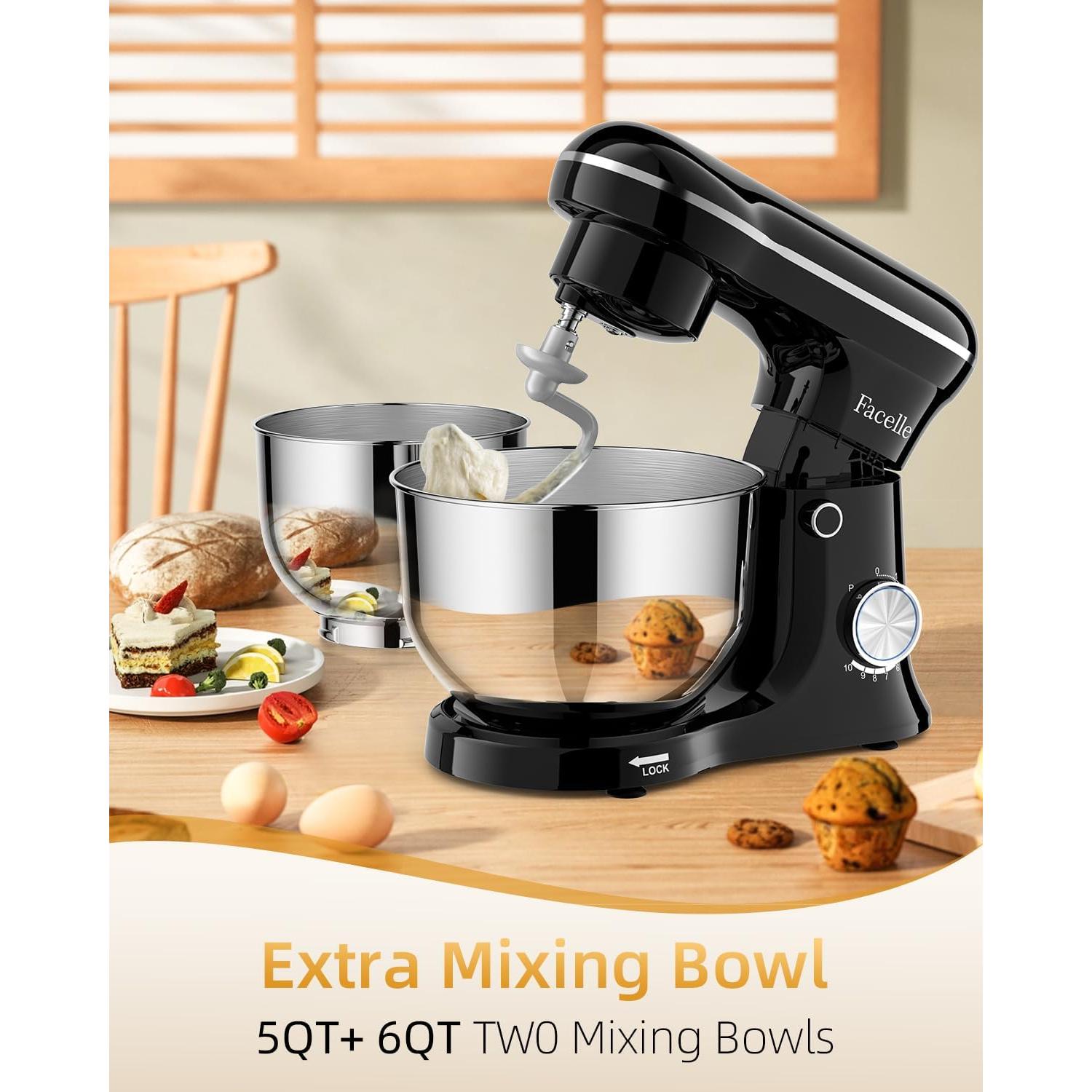 Mezclador de Pie Facelle SM-1542 6QT Acero Inoxidable 10 Velocidades