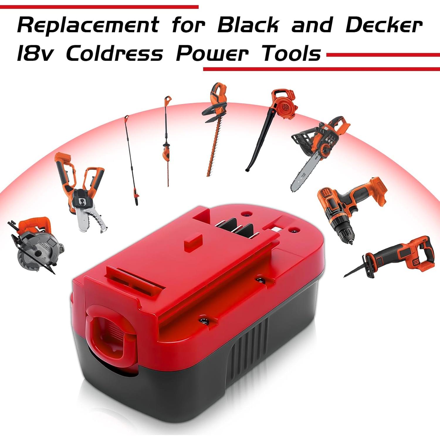 2 Pack Batería 18V Ni-Mh 4.5Ah Enermall para Black and Decker