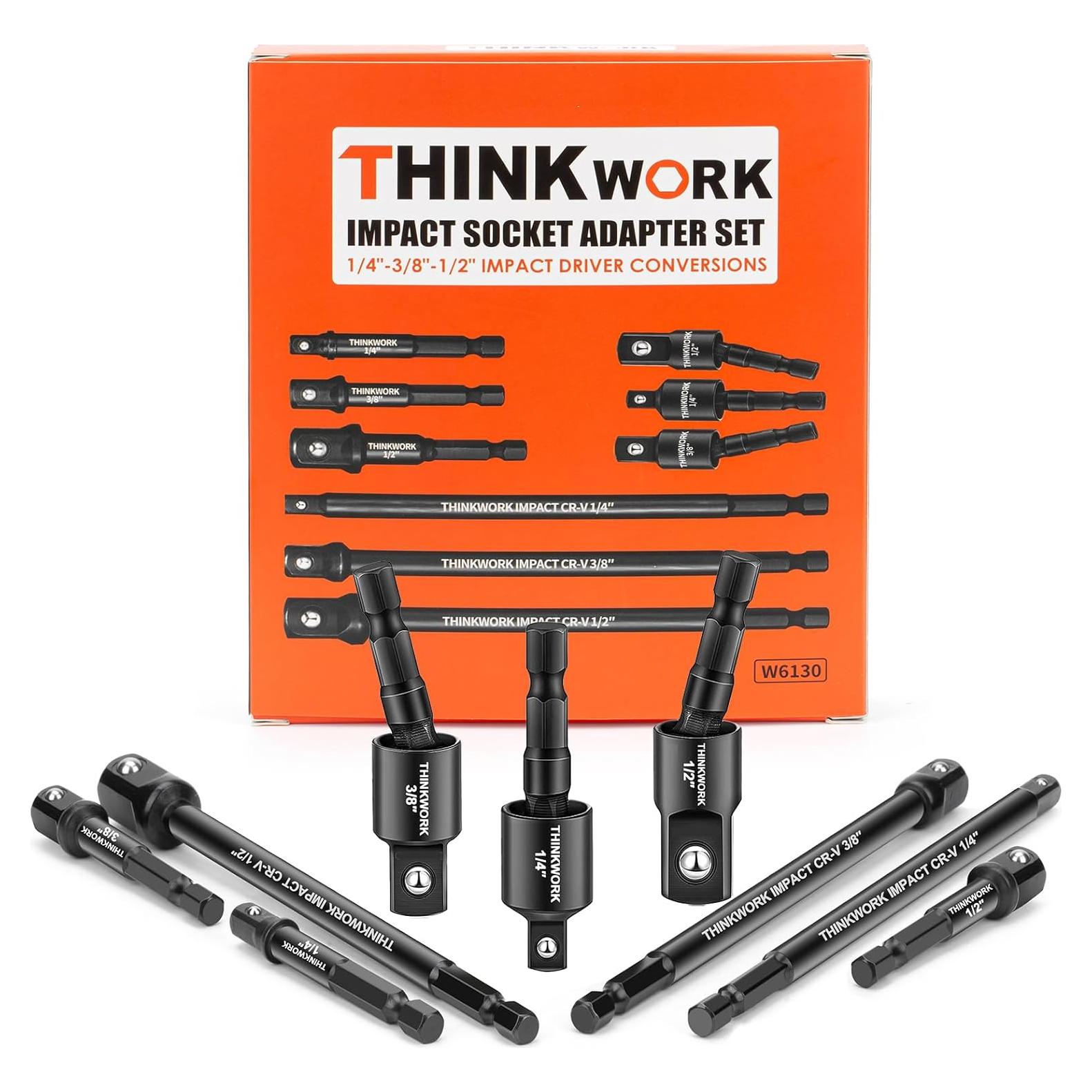 Juego de Adaptadores de Enchufe THINKWORK 9 Piezas Hexagonal