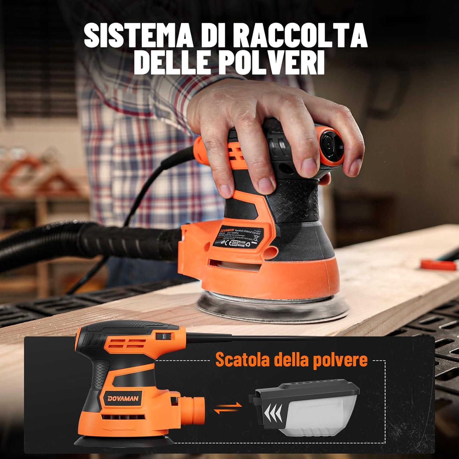 Lijadora Orbital DOVAMAN ROS01A 350W 6 Velocidades 12.7cm