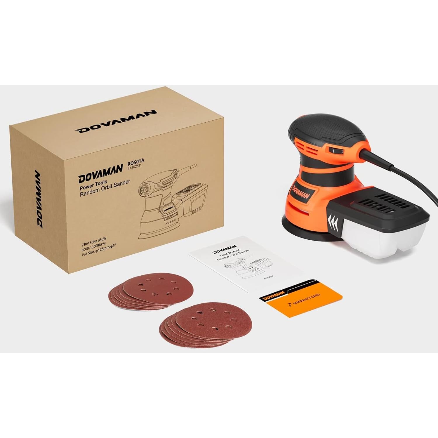 Lijadora Orbital DOVAMAN ROS01A 350W 6 Velocidades 12.7cm