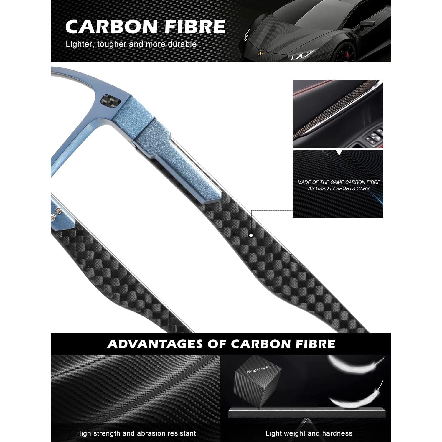 Gafas de Luz Azul ANYLUV Fibra de Carbono Azul 45% Bloqueo