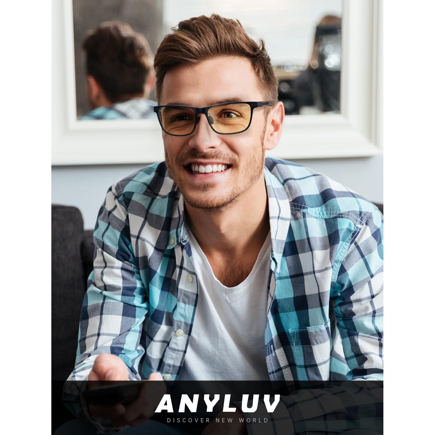 Gafas de Luz Azul ANYLUV Fibra de Carbono Gunmetal 65% Bloqueo