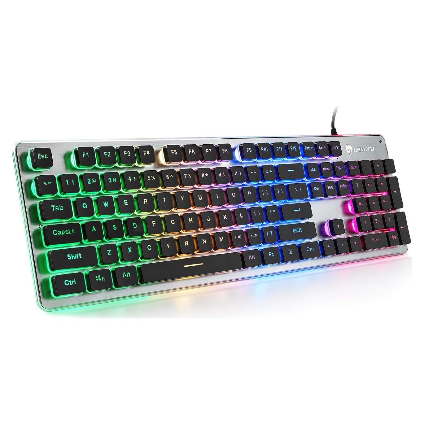 Teclado de Membrana LANGTU L1 Retroiluminado LED 104 Teclas