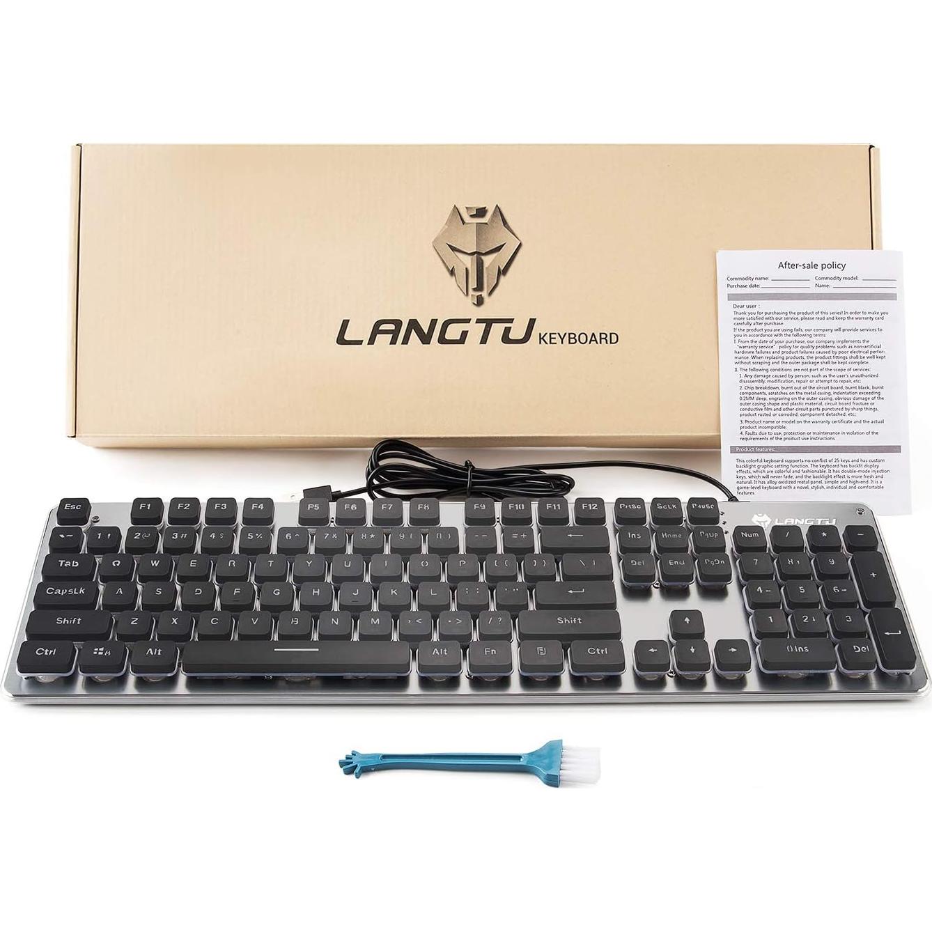 Teclado de Membrana LANGTU L1 Retroiluminado LED 104 Teclas