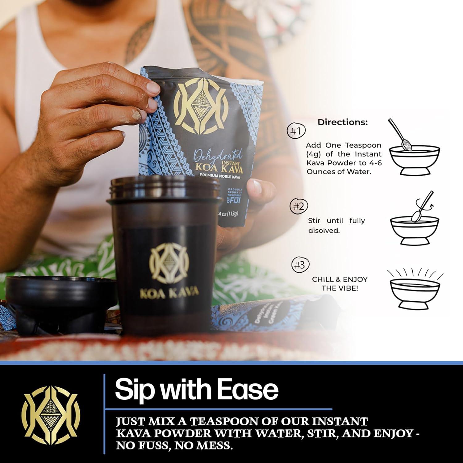 Kava Instantáneo Deshidratado Koa Kava 113g - Raíz de Kava Verde